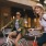 two woman riding bikes